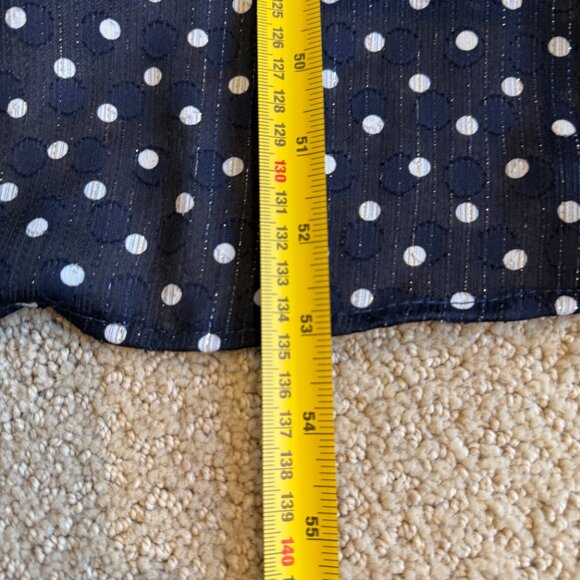 NWT Lauren Ralph Lauren Midi Dress Polka Dot Navy White Chiffon V-Neck Size 4 - Picture 10 of 13